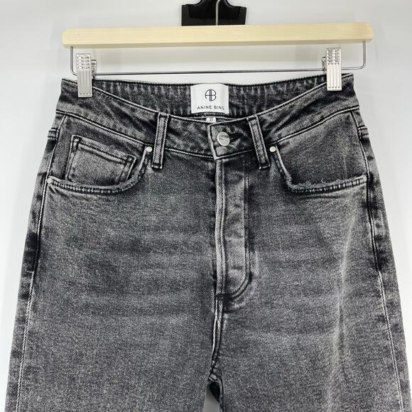 Anine Bing | Lara Jean Charcoal High Rise Ankle Flare 27 - Picture 7 of 13